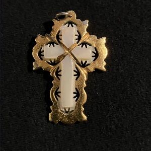 Gold and Mother of Pearl Cross Pendant